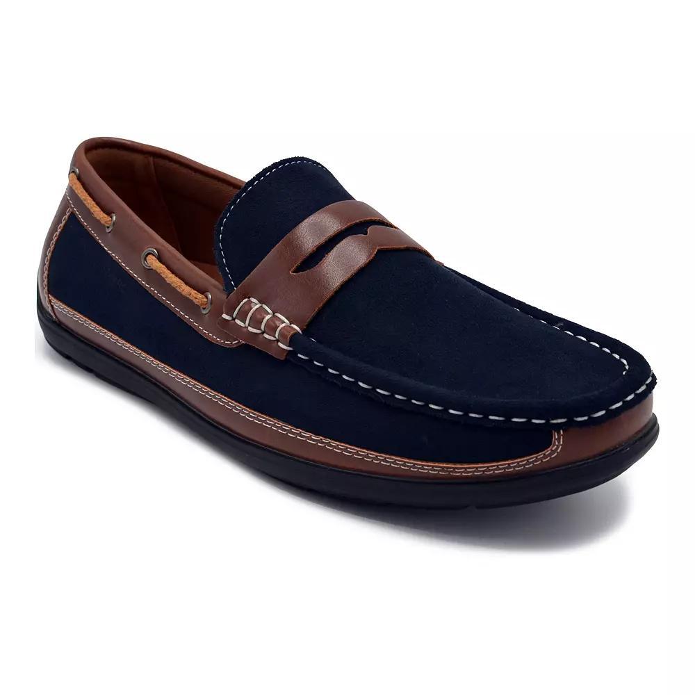 Aston Marc Men's Penny Loafers, Size: 12, Blue Product Image