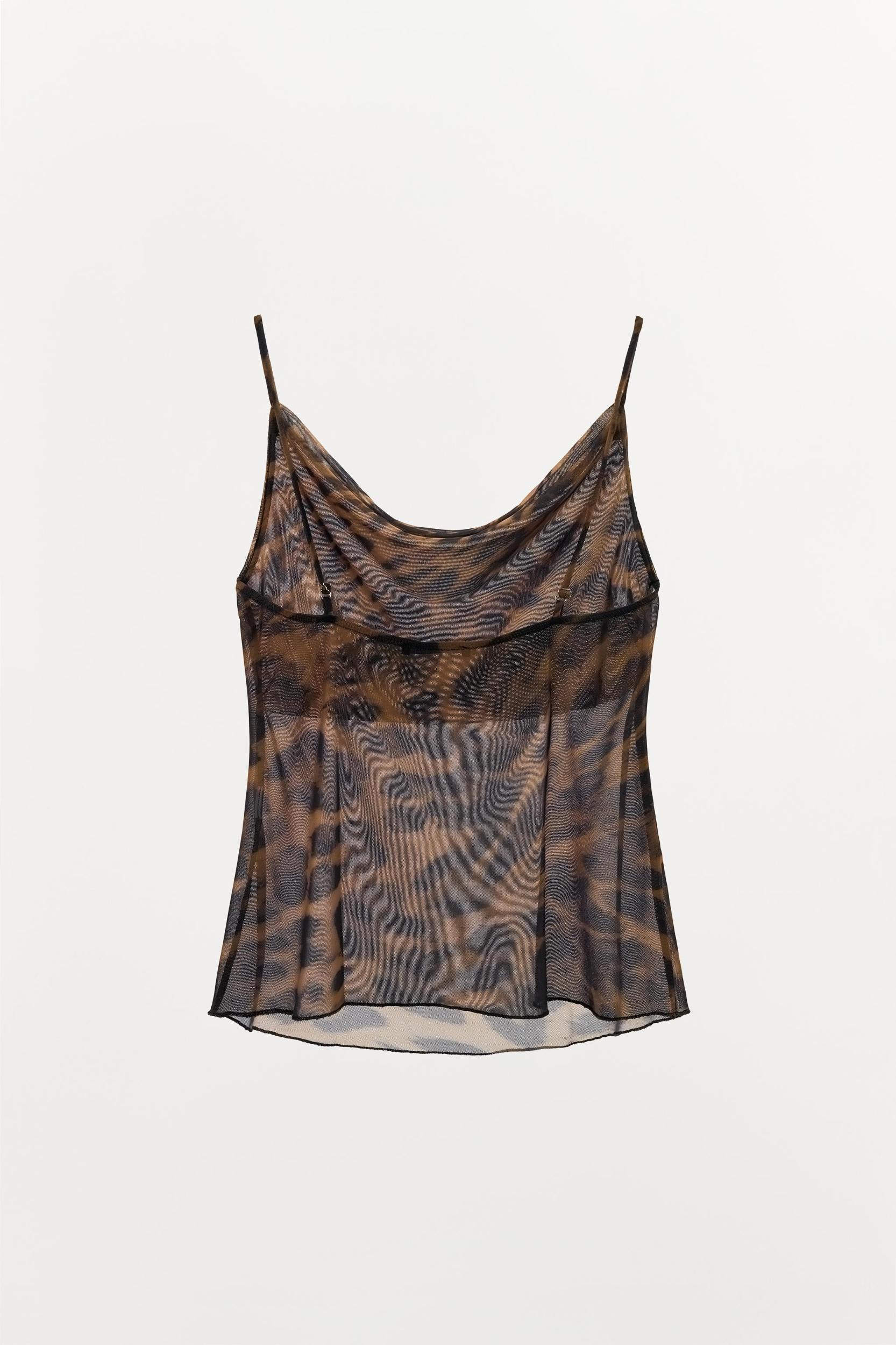 ANIMAL PRINT LINGERIE-STYLE TOP Product Image