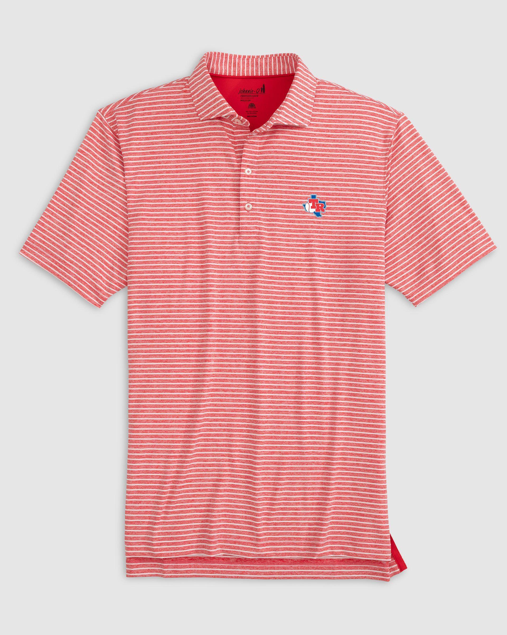 Atlanta Braves Clipperr Striped Jersey Performance Polo - Cooperstown Logo Product Image