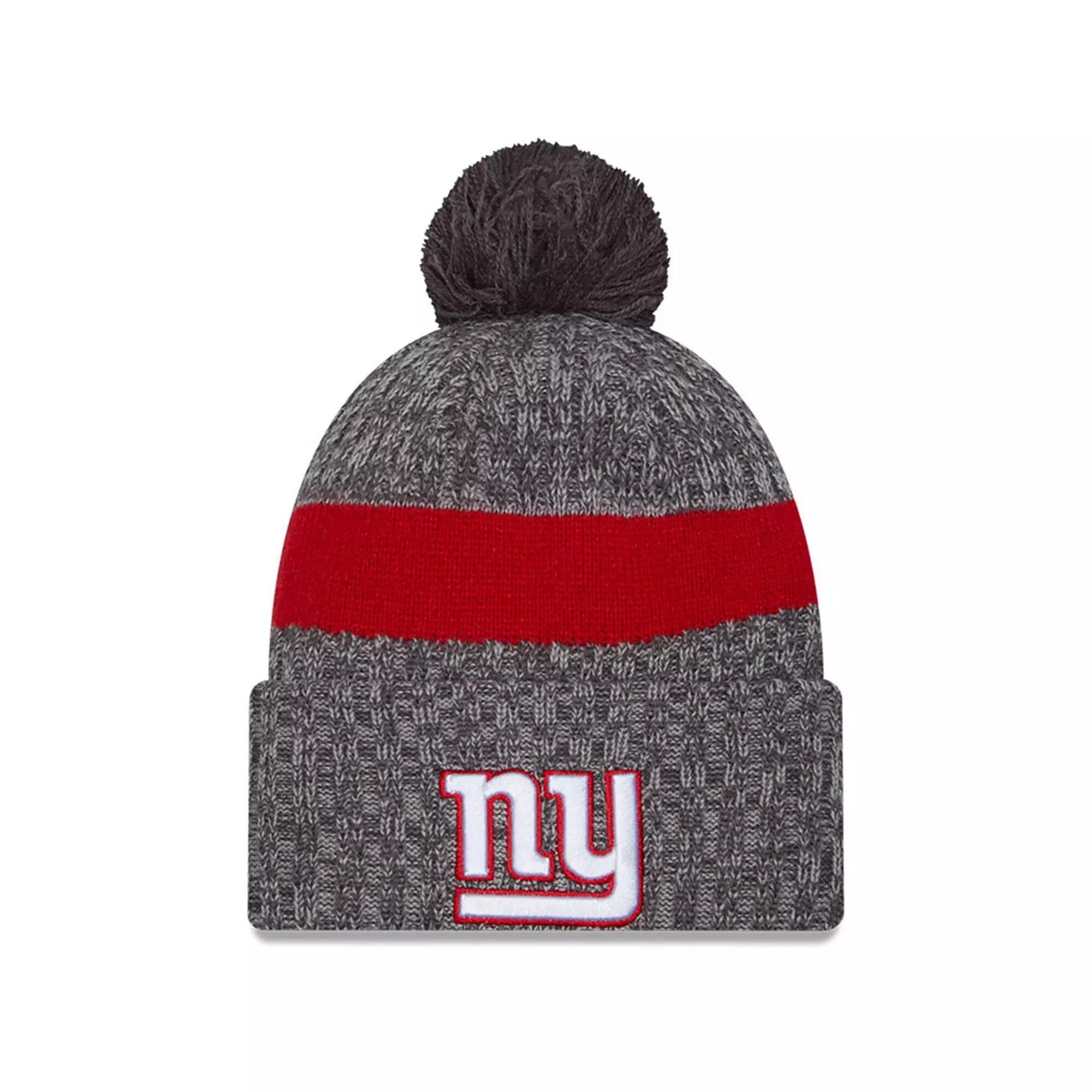 Men's New Era  Gray New York Giants 2023 Sideline Sport Cuffed Pom Knit Hat, Grey Product Image