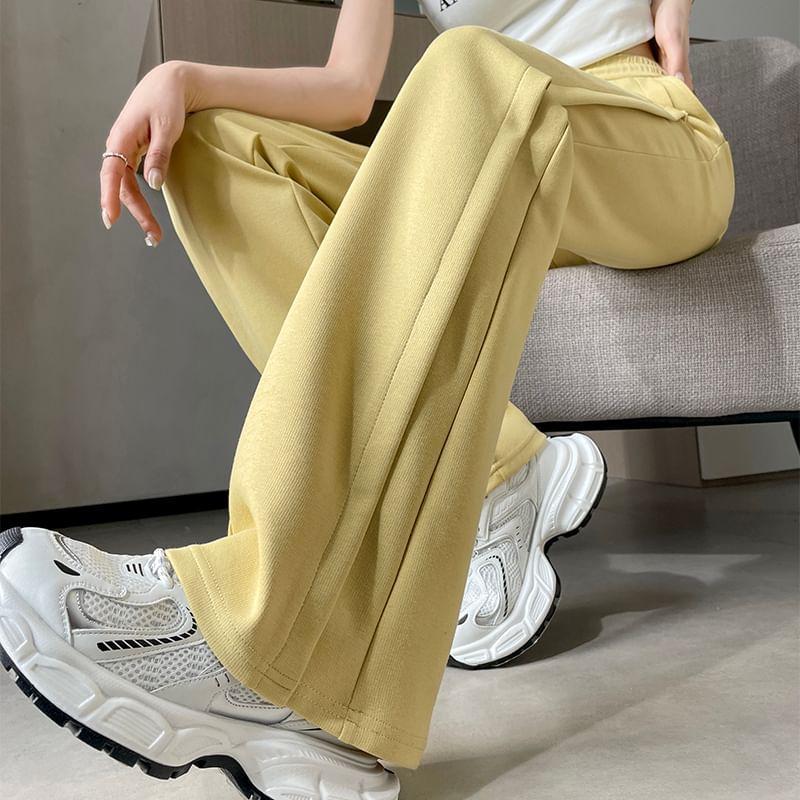 Drawstring Waist Plain Flared Pants (Various Designs) Product Image