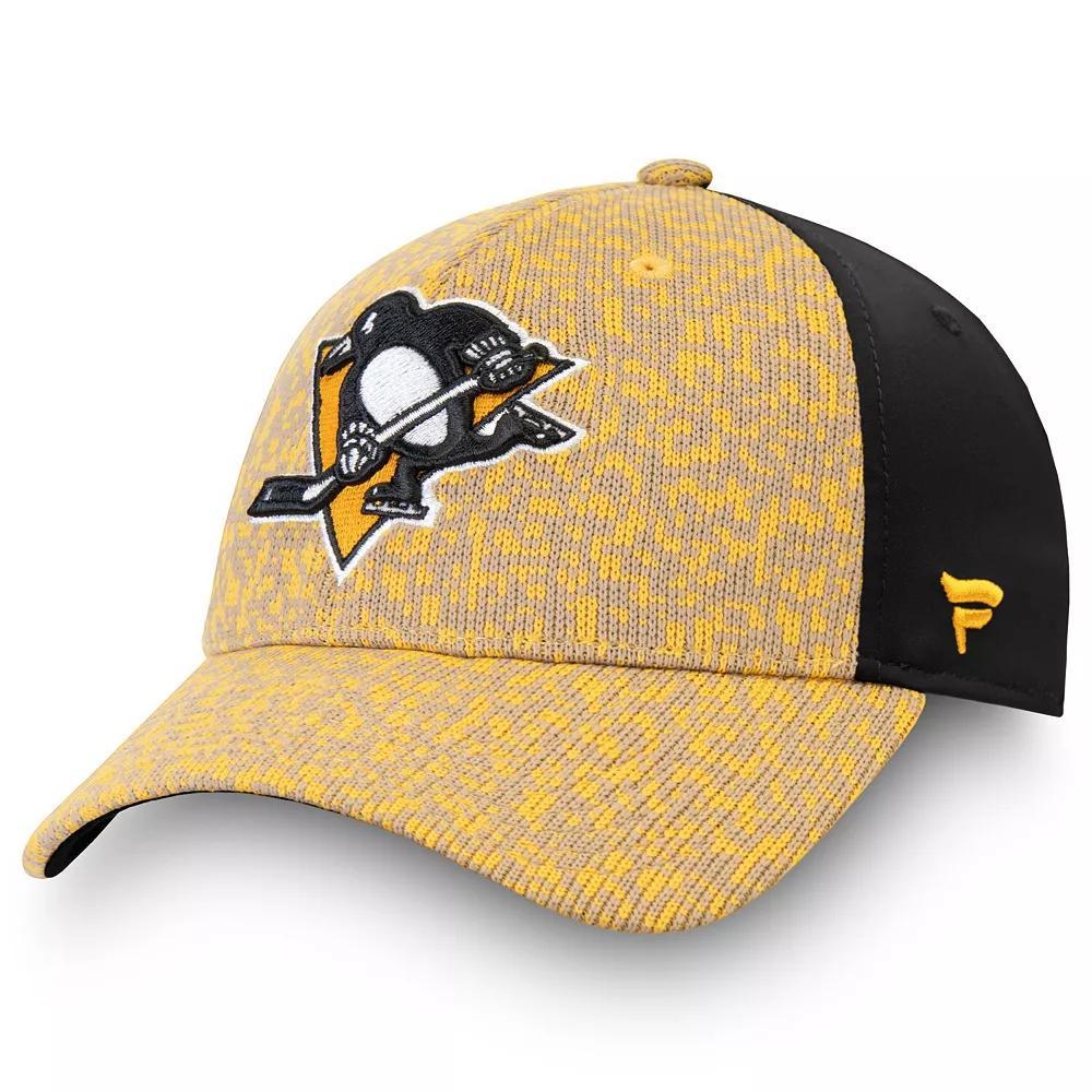 Men's Fanatics  Gold/Black Pittsburgh Penguins Fan Weave Flex Fit Hat, Size: XS/Small Product Image
