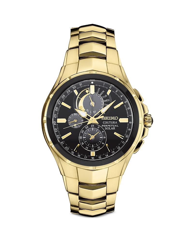 Seiko Mens Coutura Stainless Steel Solar Chronograph Watch - SSG009, Silver Tone Product Image