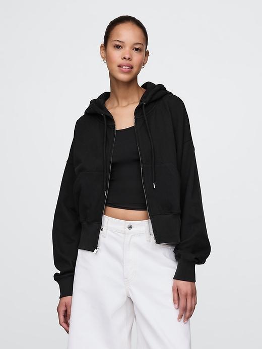 Heavyweight French Terry Oversized Zip Wedge Hoodie Product Image