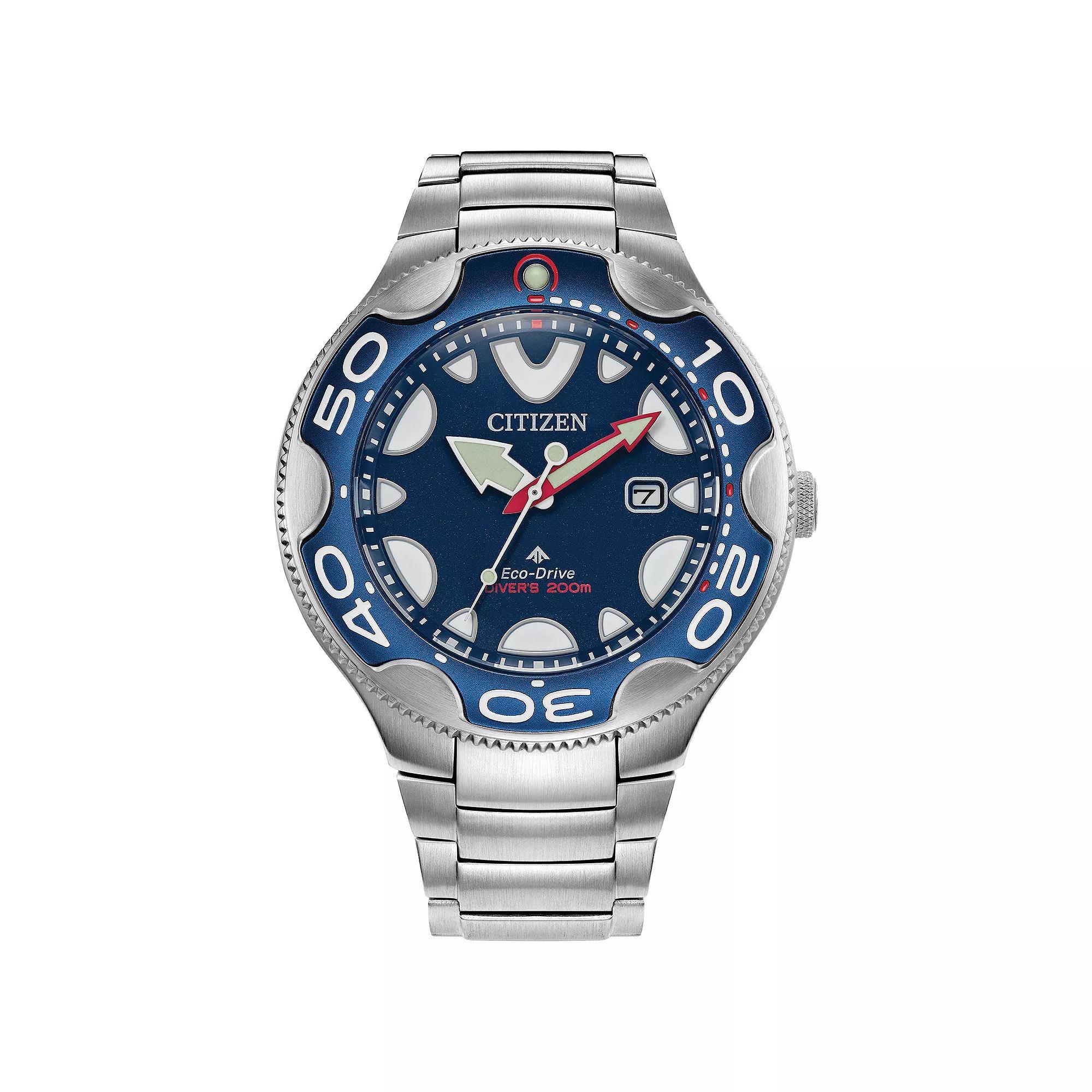 Citizen Mens Eco-Drive Promaster Dive Orca Stainless Steel Blue Rubber Strap Dive Watch Product Image
