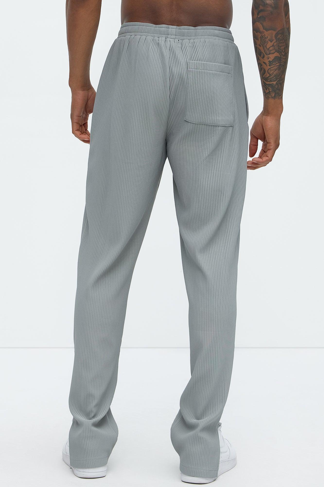 Show Up Slim Slit Pants - Grey Product Image