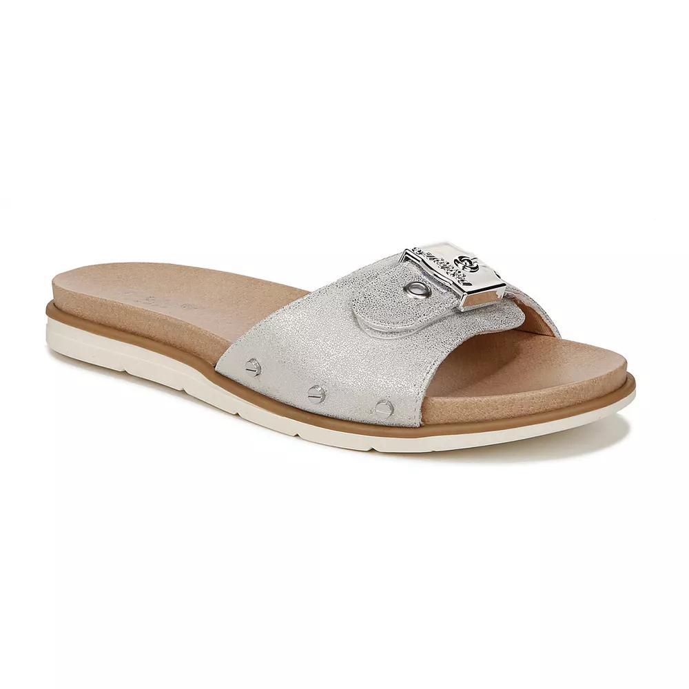 Dr. Scholl's Nice Iconic Women's Slide Sandals, Size: 9, Silver Product Image