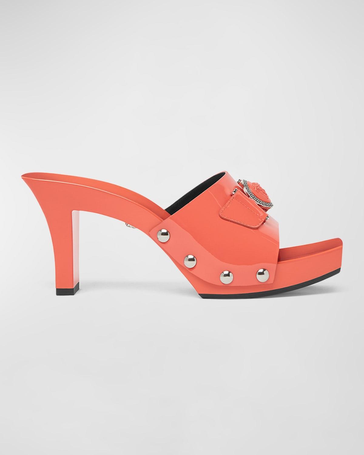 Versace Womens Medusa Medallion Heeled Sandals Product Image