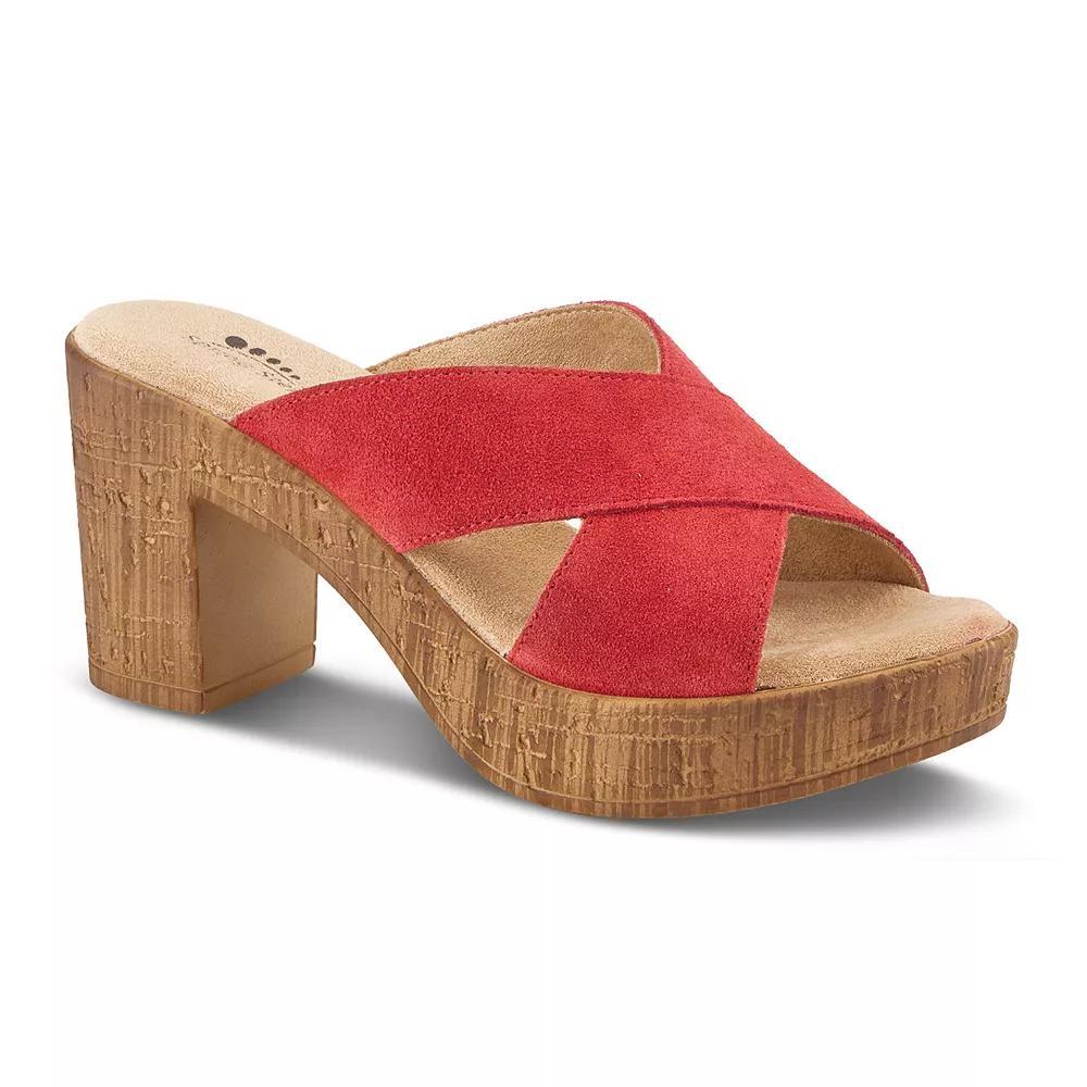 Spring Step Blanchar Women's Heeled Slide Sandals, Size: 38, Red Suede Product Image