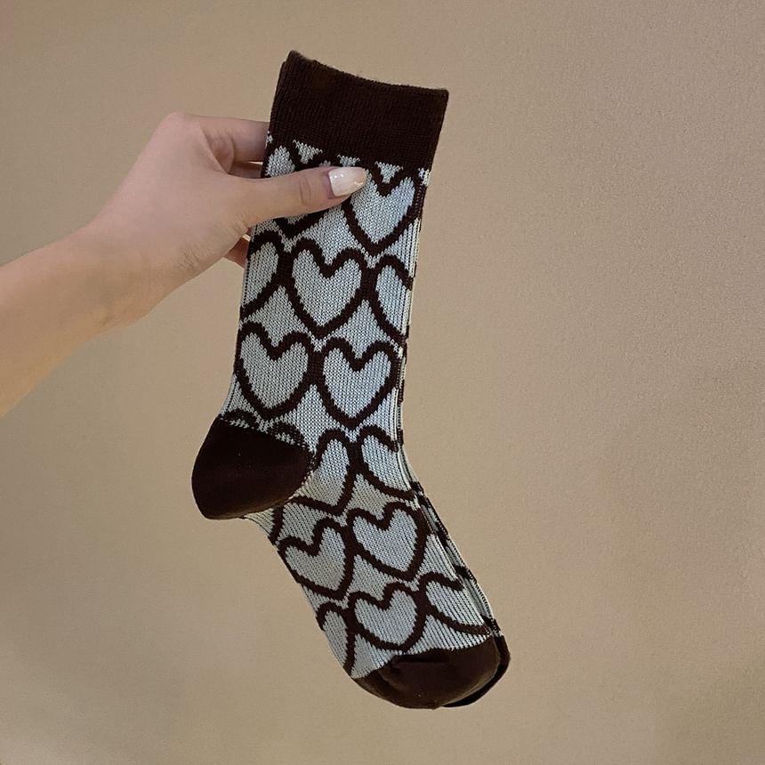 Heart Print Crew Socks Product Image