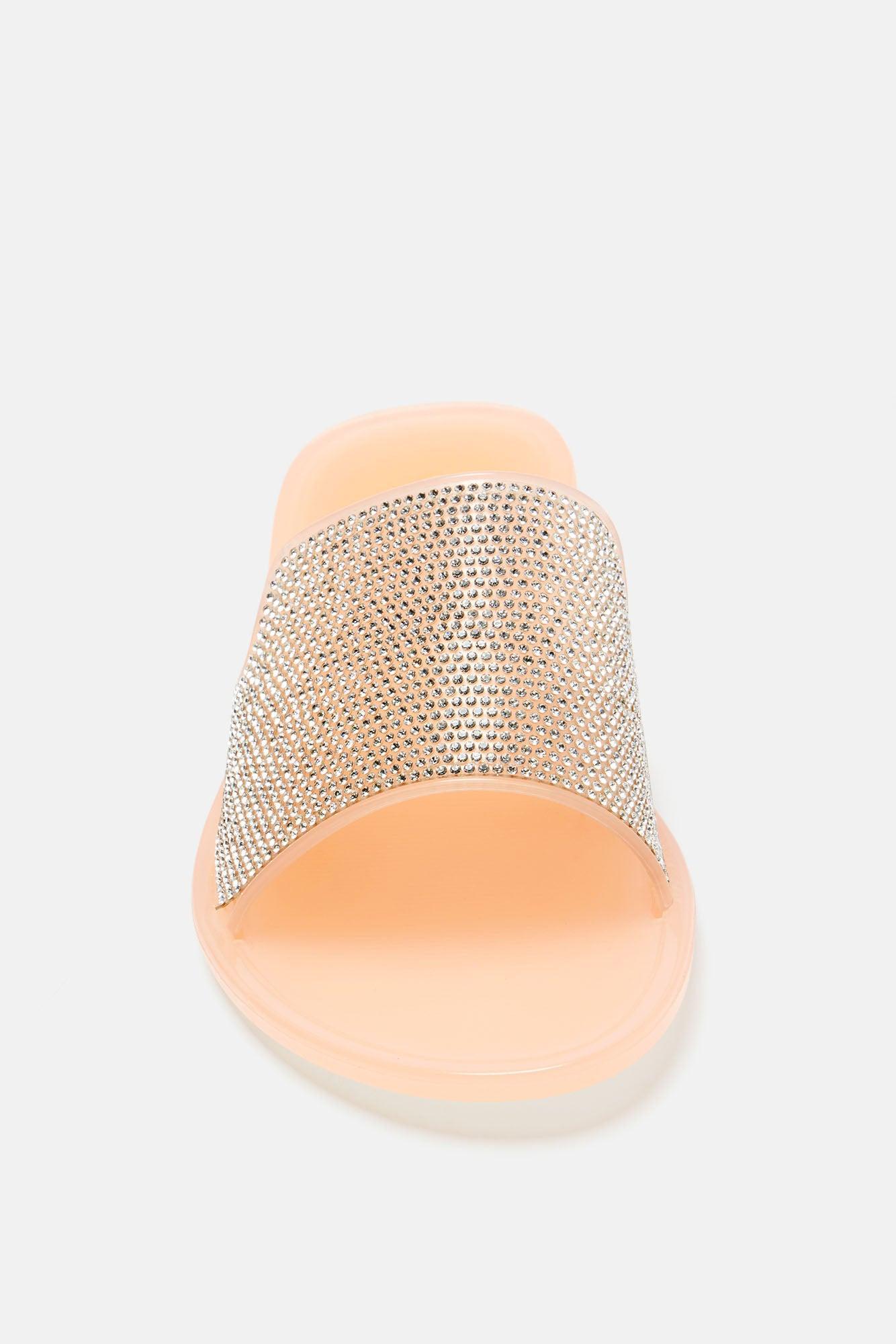 Justyne Embellished Flat Sandals - Nude Product Image