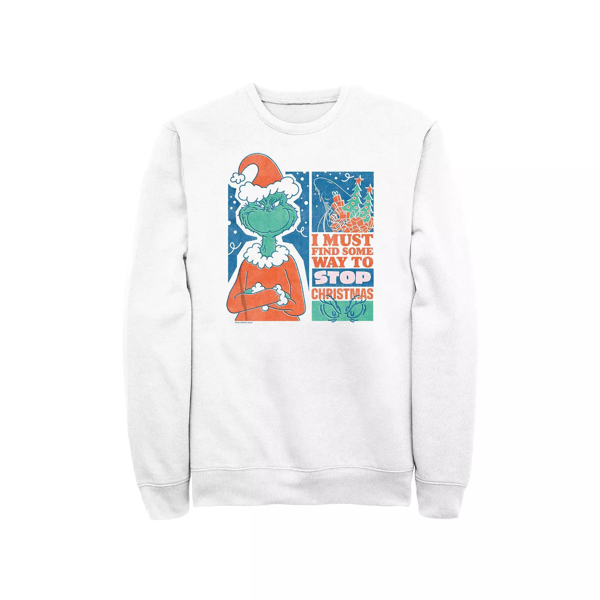 Big & Tall Dr. Seuss Grinch Must Stop Christmas Graphic Fleece, Men's, Size: Medium, White Product Image