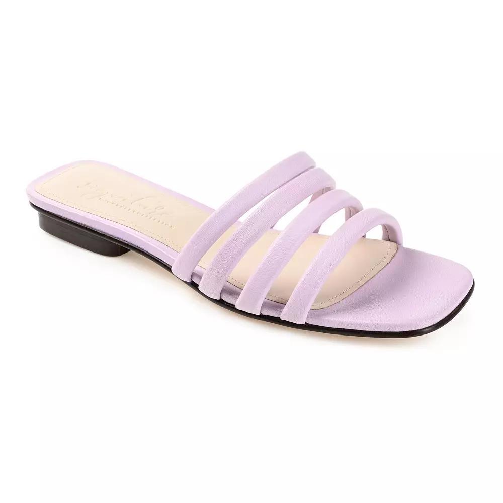 Journee Cendi Women's Leather Slide Sandals, Size: 8.5, Green Product Image