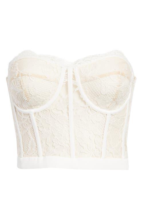 Womens Strapless Lace Crop Bustier Product Image