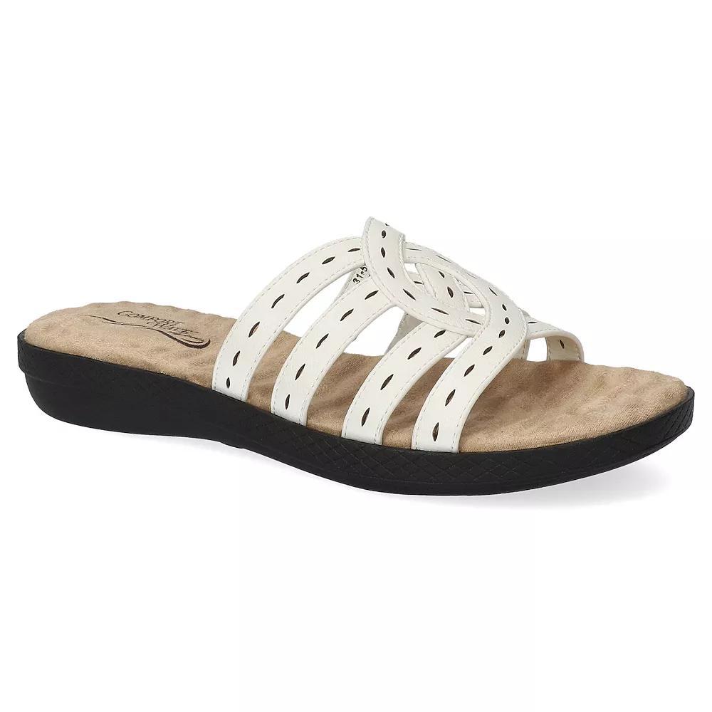 Easy Street Cammie Comfort Women's Slide Sandals, Size: 7 Wide, White Product Image