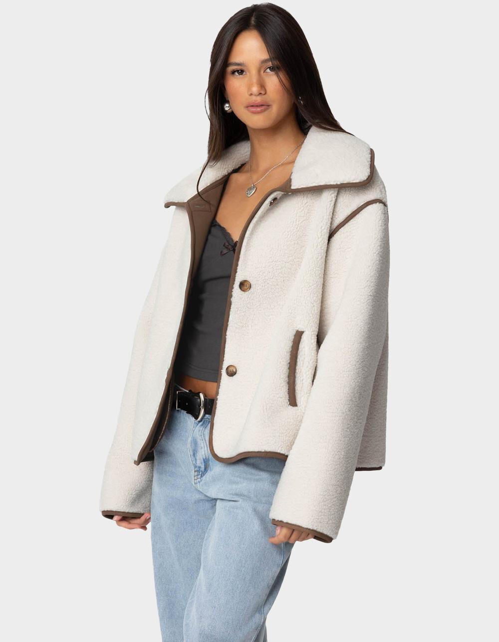 EDIKTED Frost Oversized Faux Shearling Jacket Product Image