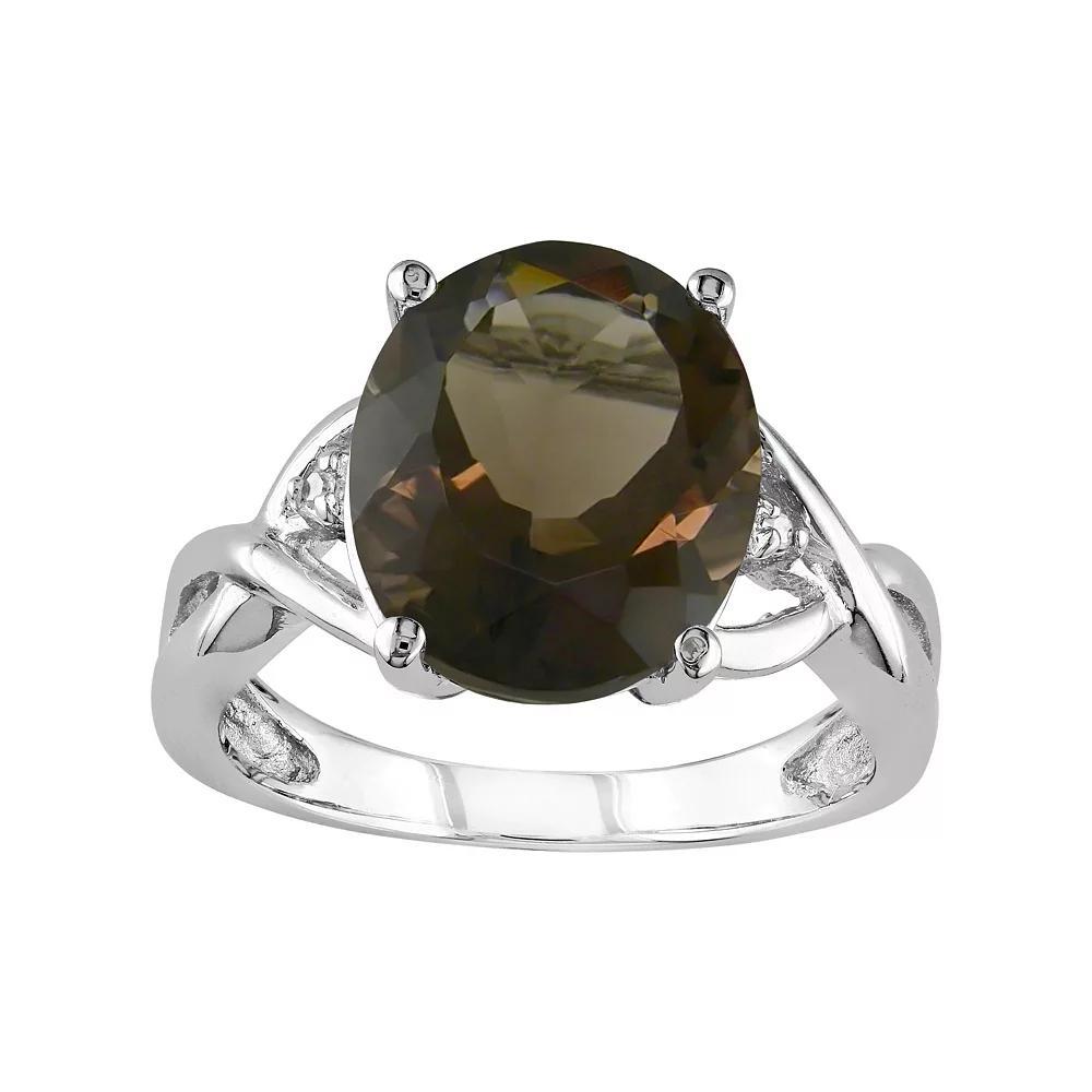 Stella Grace Sterling Silver Smoky Quartz & Diamond Accent Ring, Women's, Size: 5 Product Image