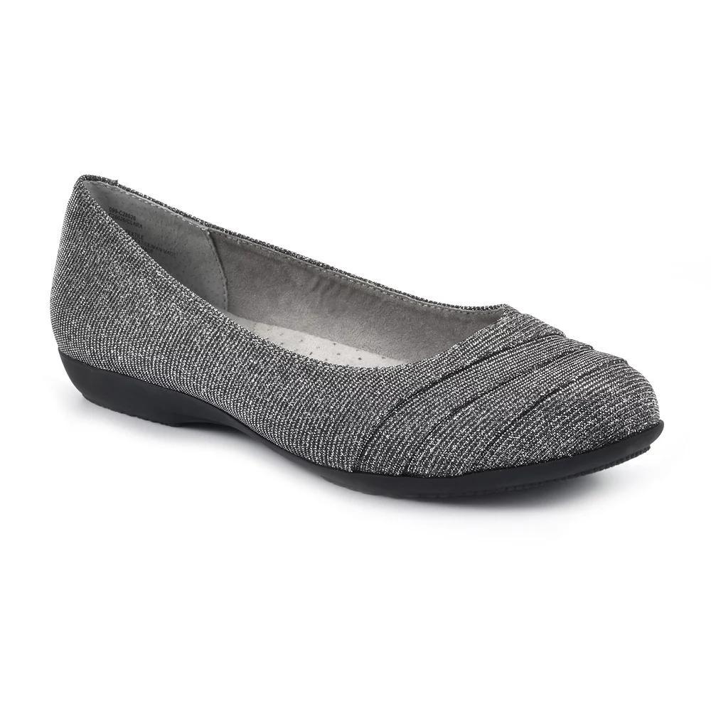Cliffs by White Mountain Clara Women's Ballet Flats, Size: 8 Wide, Silver Glitter Fabric Product Image