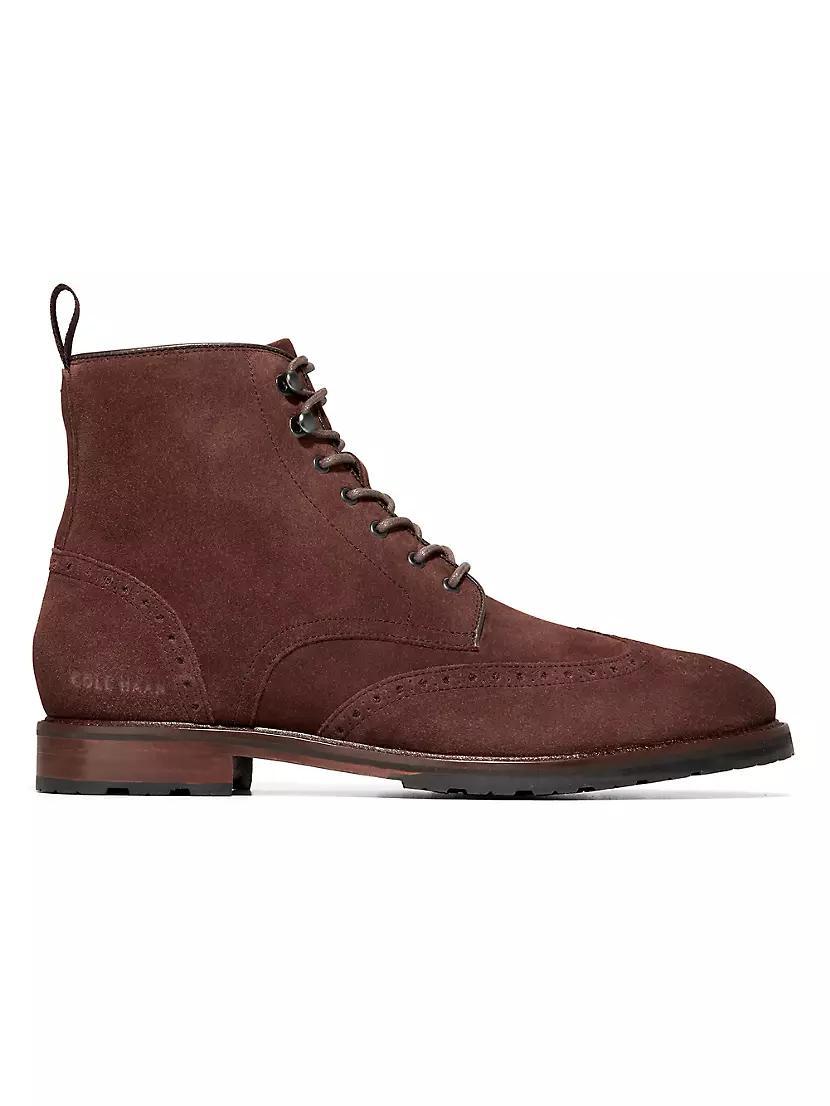 Cole Haan Berkshire Lug Wing Tip Boot (Madeira Suede Scot Water-Resistant) Men's Boots Product Image
