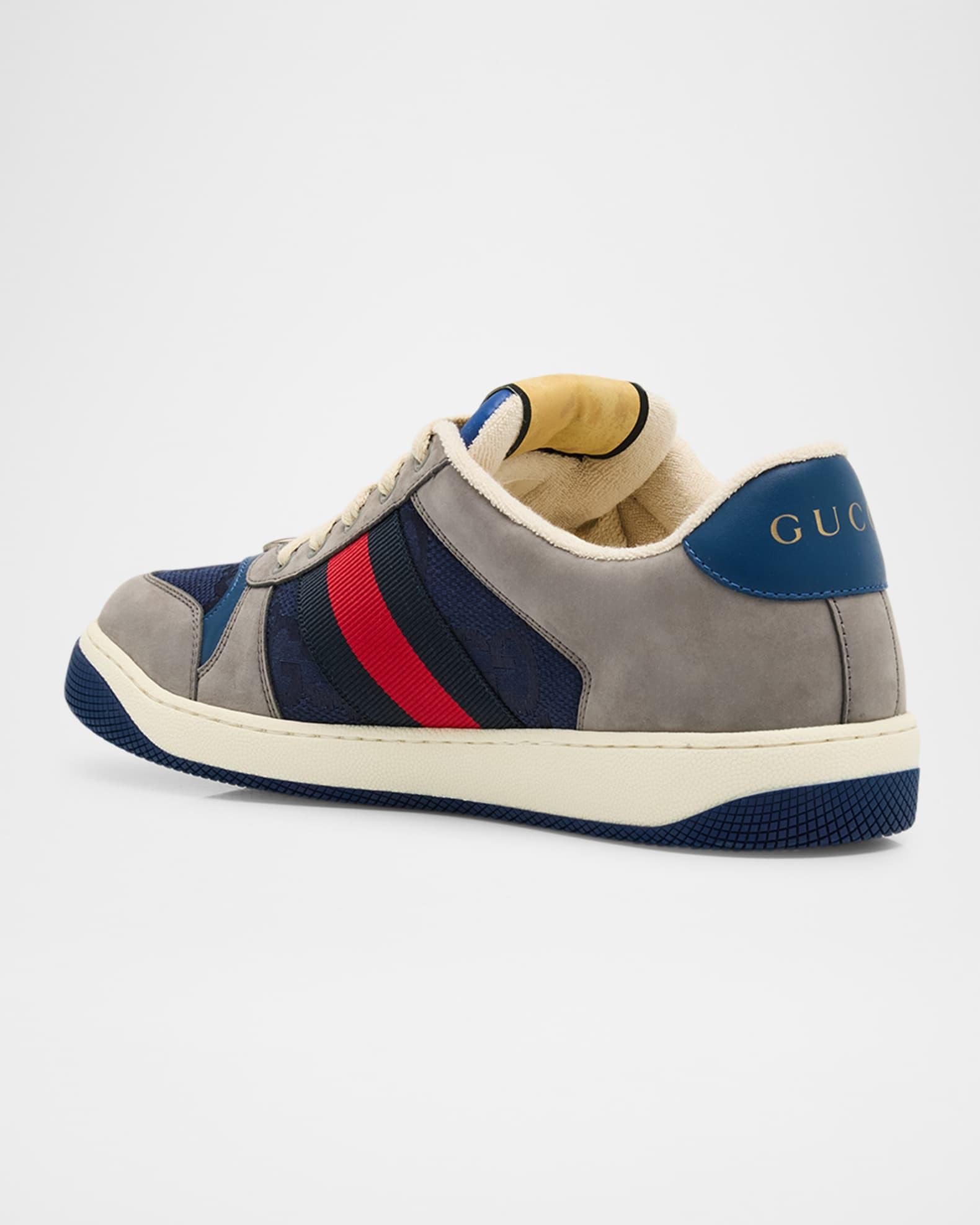 Men's Screener GG Canvas and Leather Sneakers Product Image