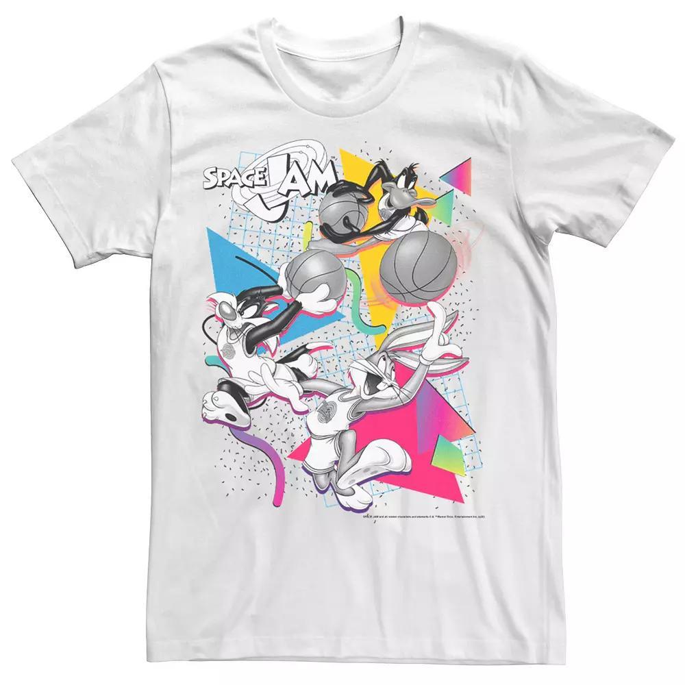 Men's Looney Tunes Space Jam Retro Style Group Shot Tee, Size: Large, White Product Image