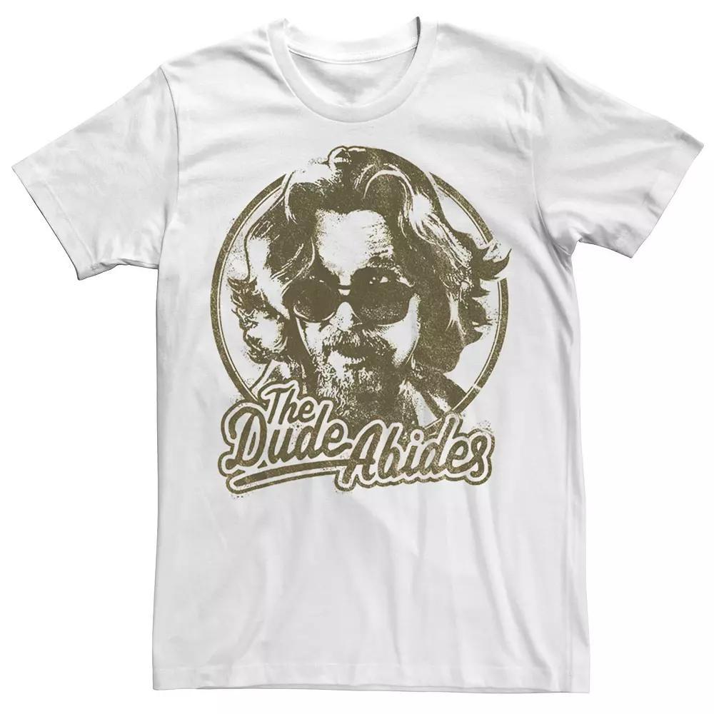 Men's Big Lebowski The Dude Abides Negative Head Shot Portrait Tee, Size: 3XL, White Product Image