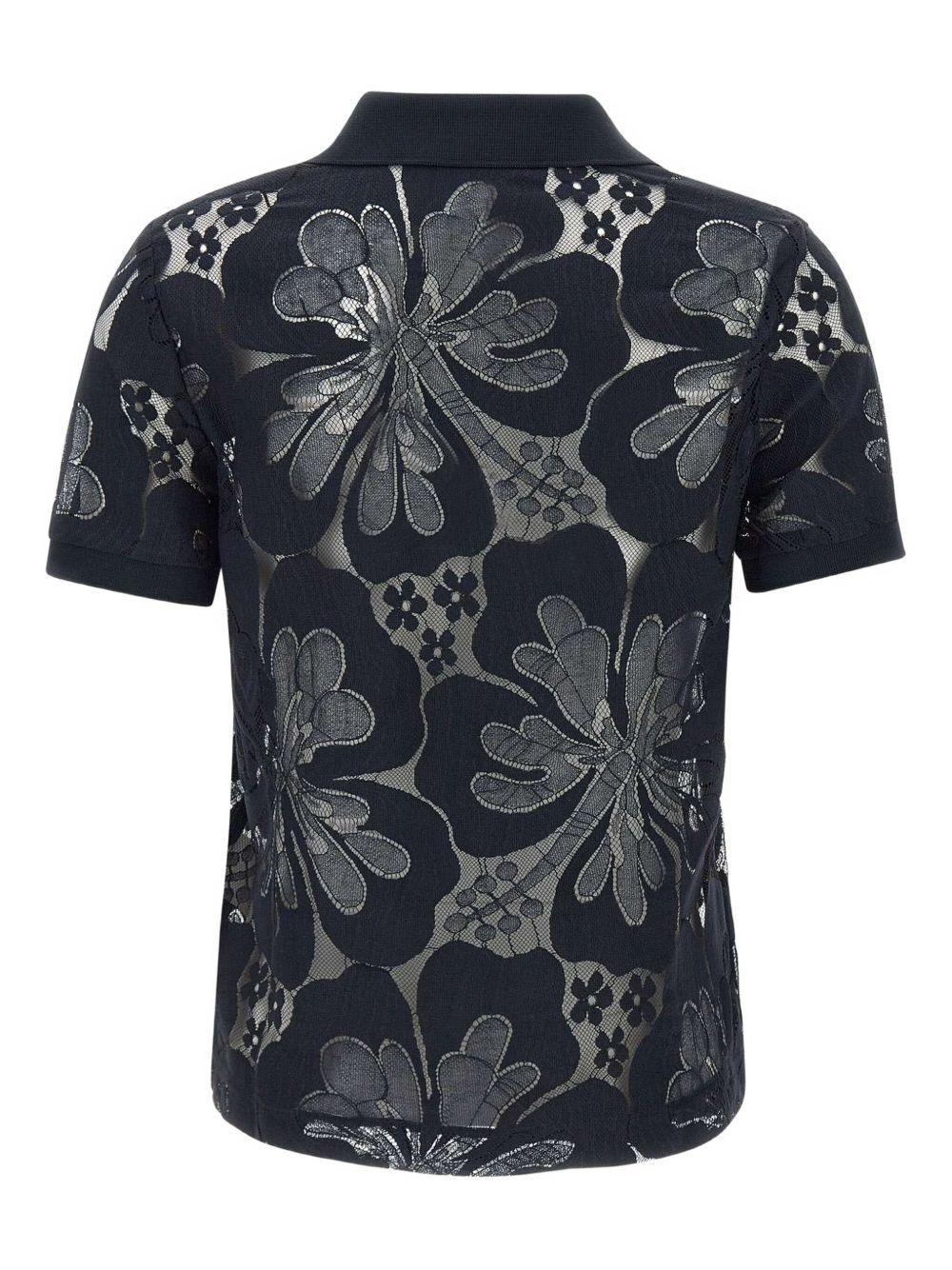 floral-lace polo top Product Image
