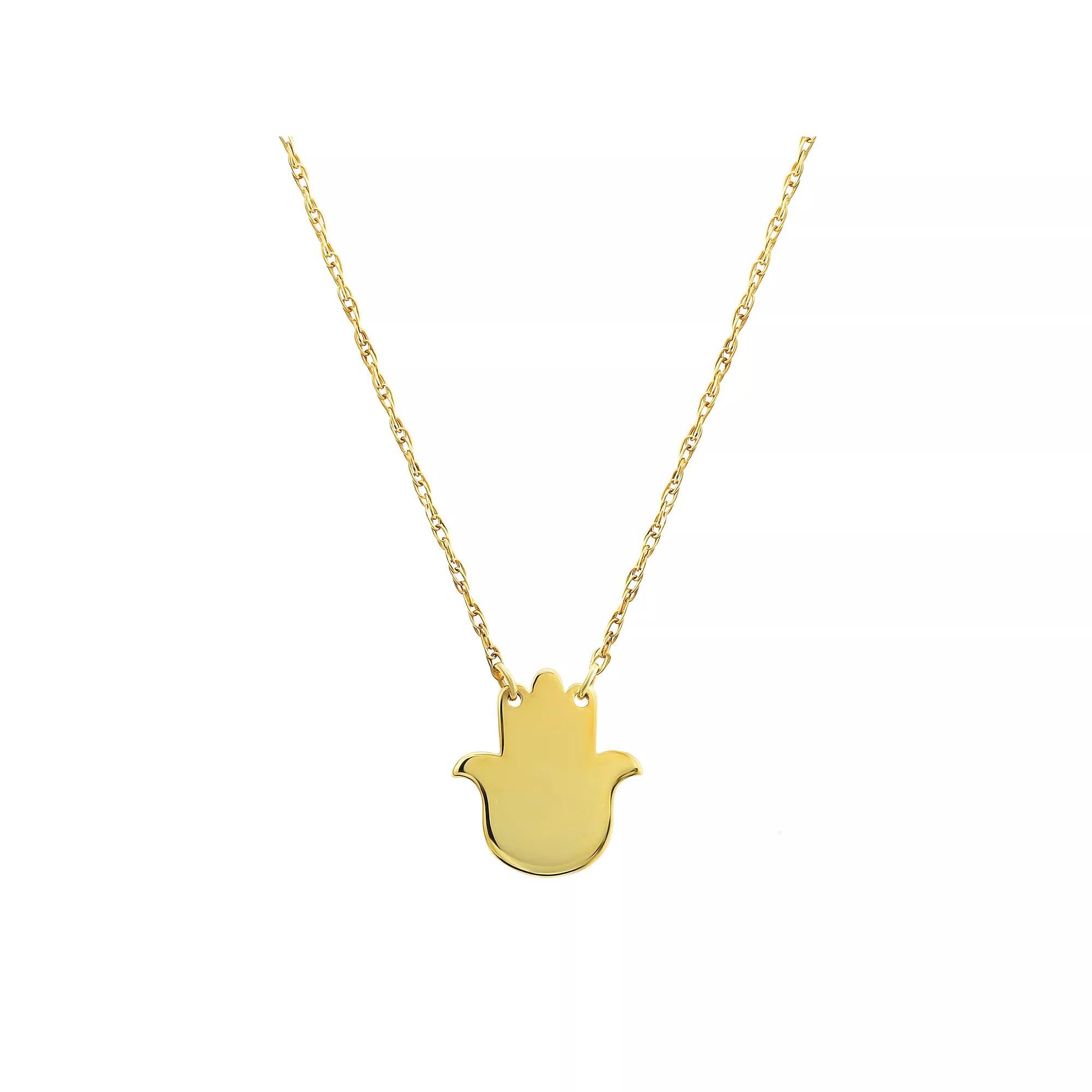 Taylor Grace 10k Gold Polished Hamsa Necklace, Women's, Size: 16-18" ADJ Product Image