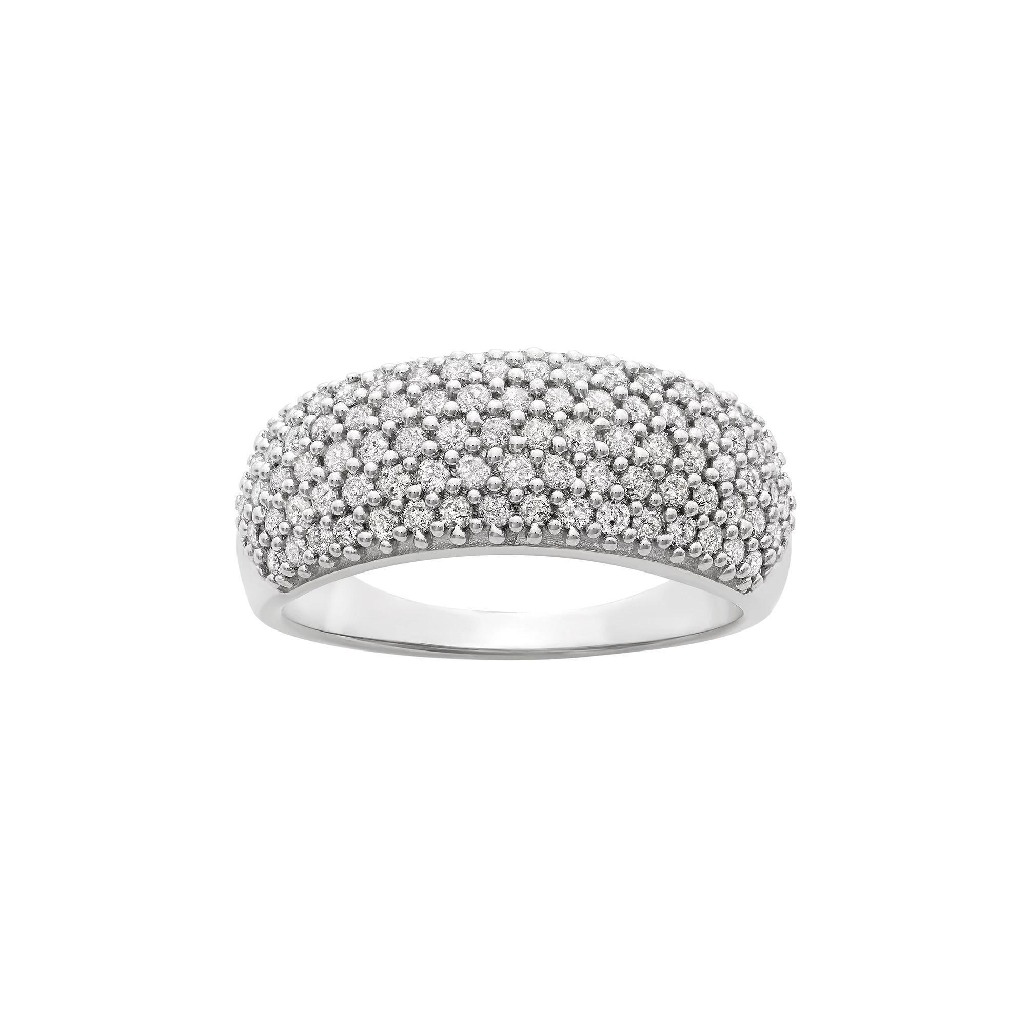 Jewelexcess 1 Carat T. W. Diamond Sterling Silver Ring, Women's, Size: 7, White Product Image