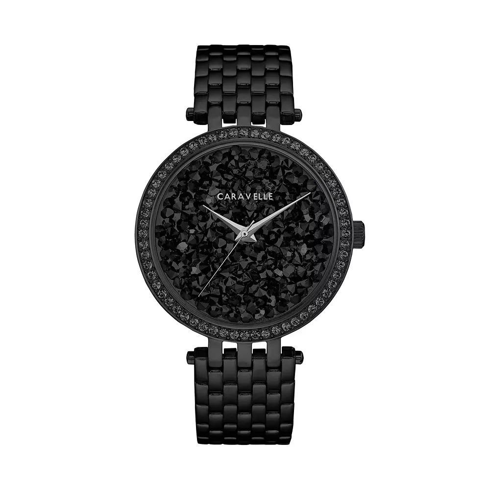 Caravelle by Bulova Women's Crystal Pave Stainless Steel Watch - 45L171, Size: Medium, Black Product Image