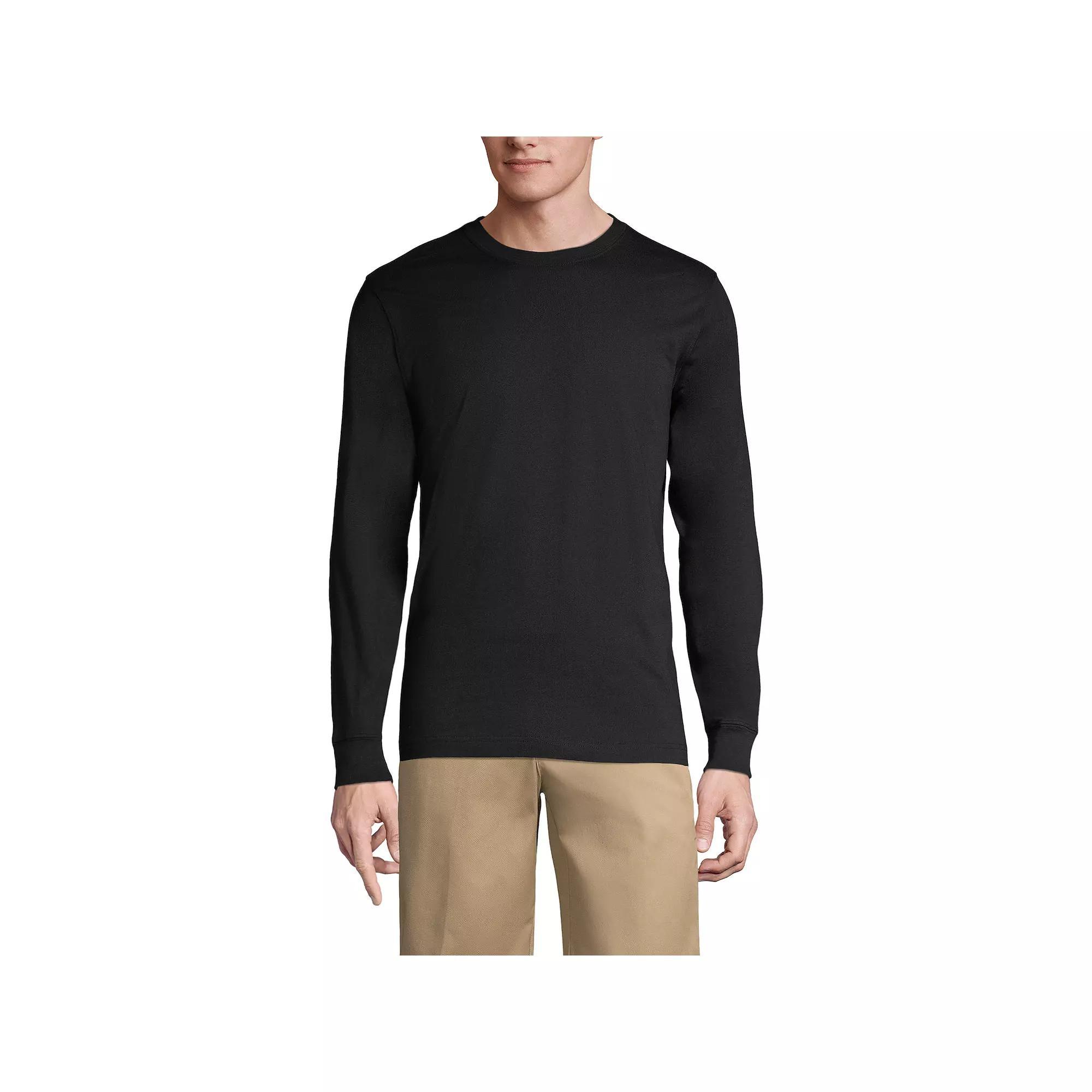 Men's Lands' End Essential Long Sleeve School Uniform T-shirt, Size: Medium, Red Product Image