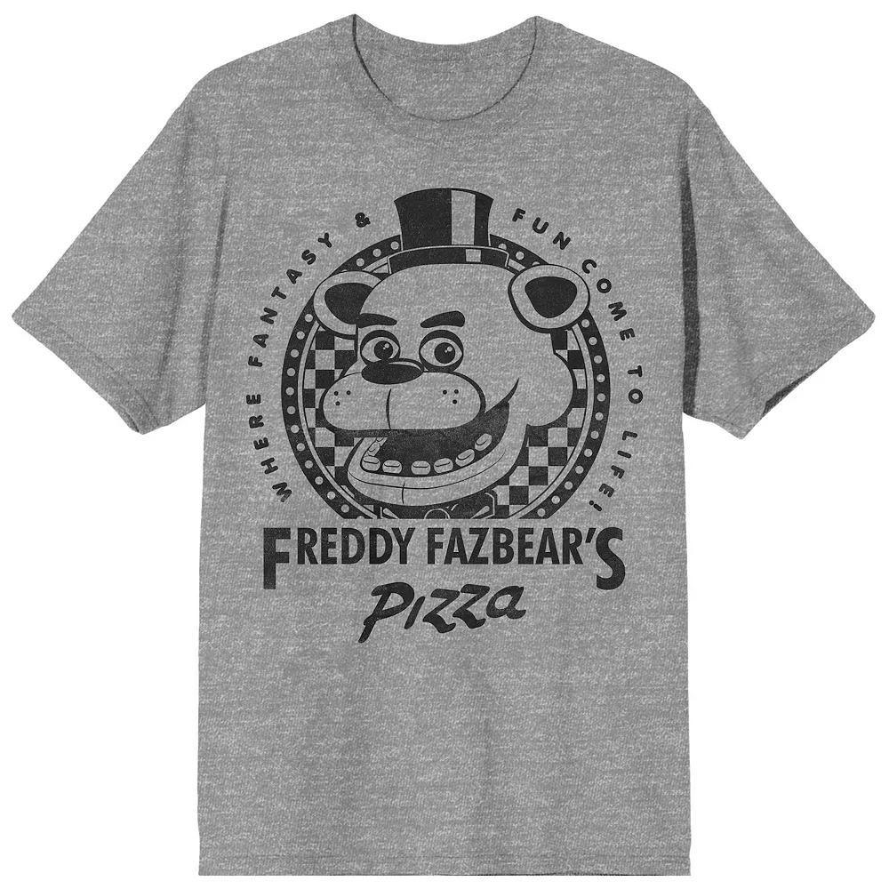 Men's Five Nights at Freddy's Fazbear's Pizza Logo Graphic Tee, Size: Small, Gray Product Image