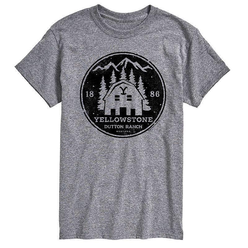 Big & Tall Yellowstone Dutton Ranch Graphic Tee, Mens Grey Gray Product Image