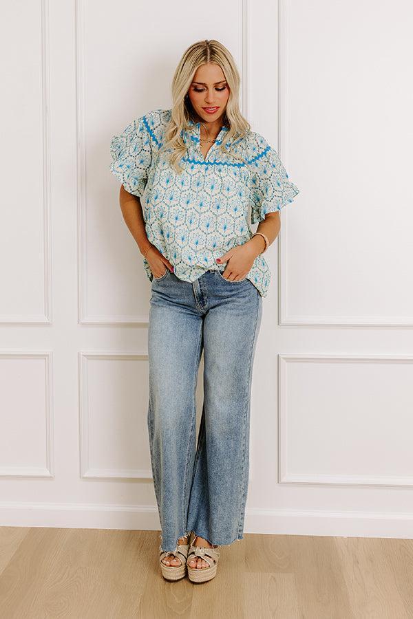 Brunching With Besties Eyelet Top Product Image