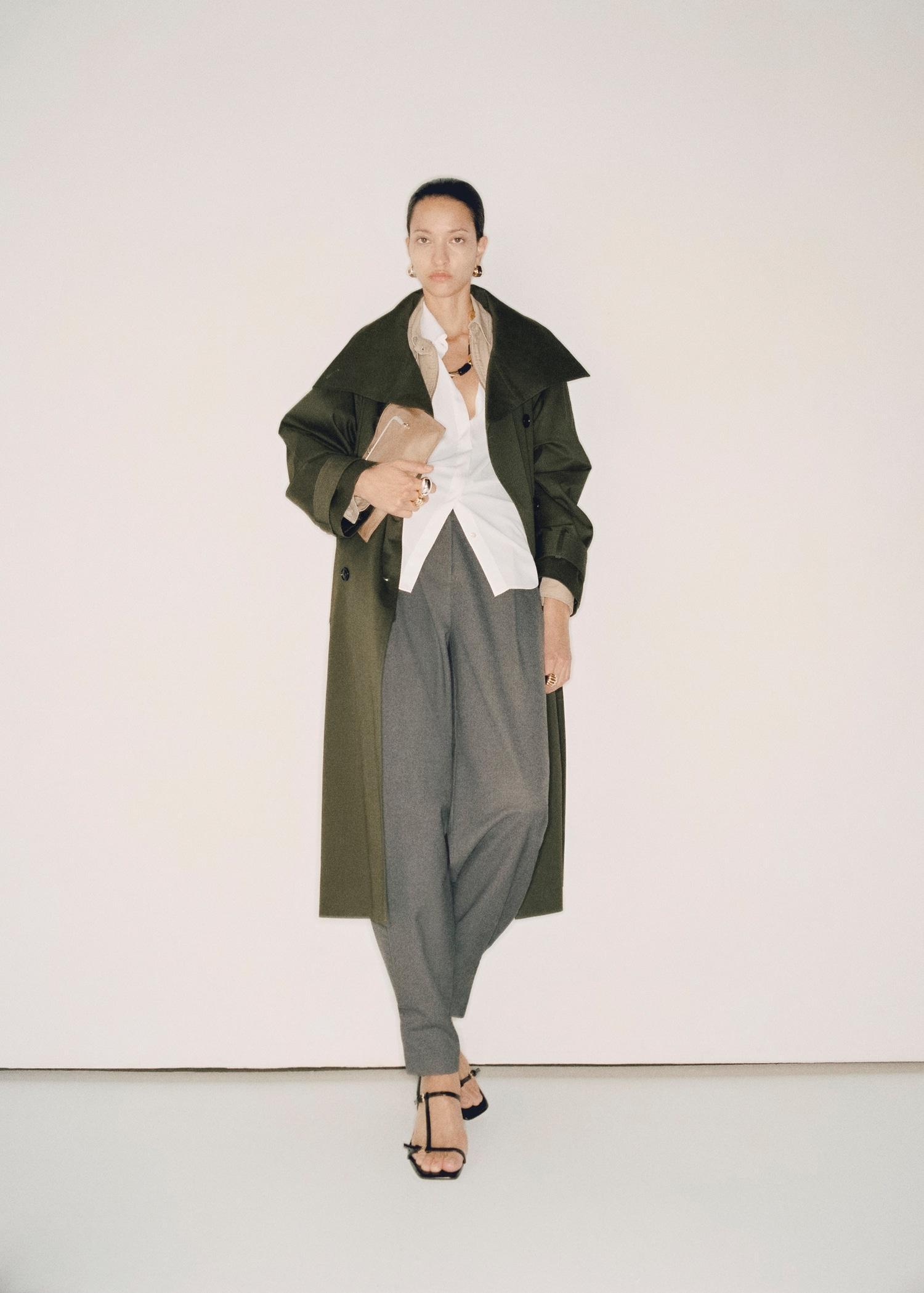 Long double-breasted trench coat - Women | MANGO USA Product Image