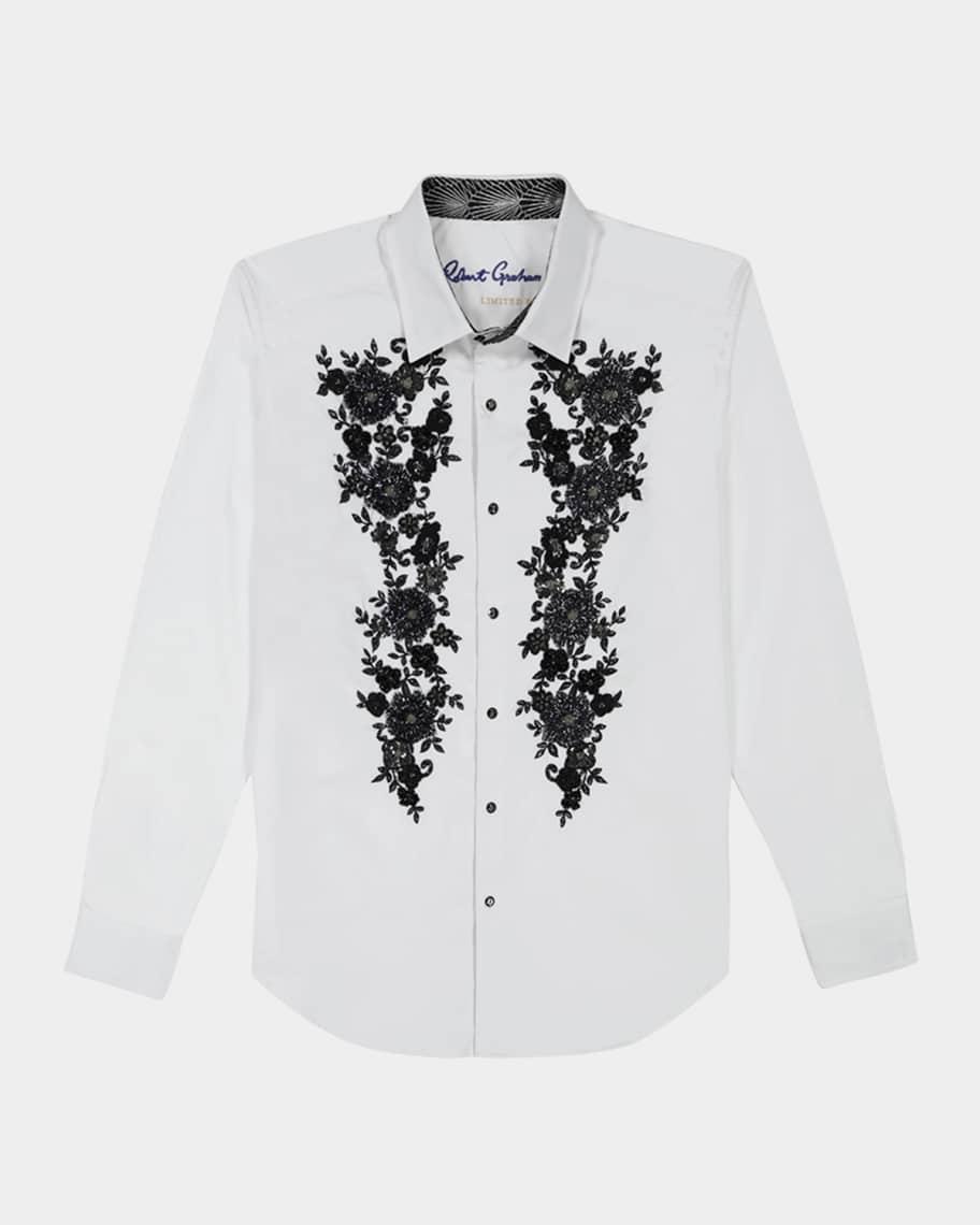 Mens Limited Edition Floral Embroidered Sport Shirt Product Image