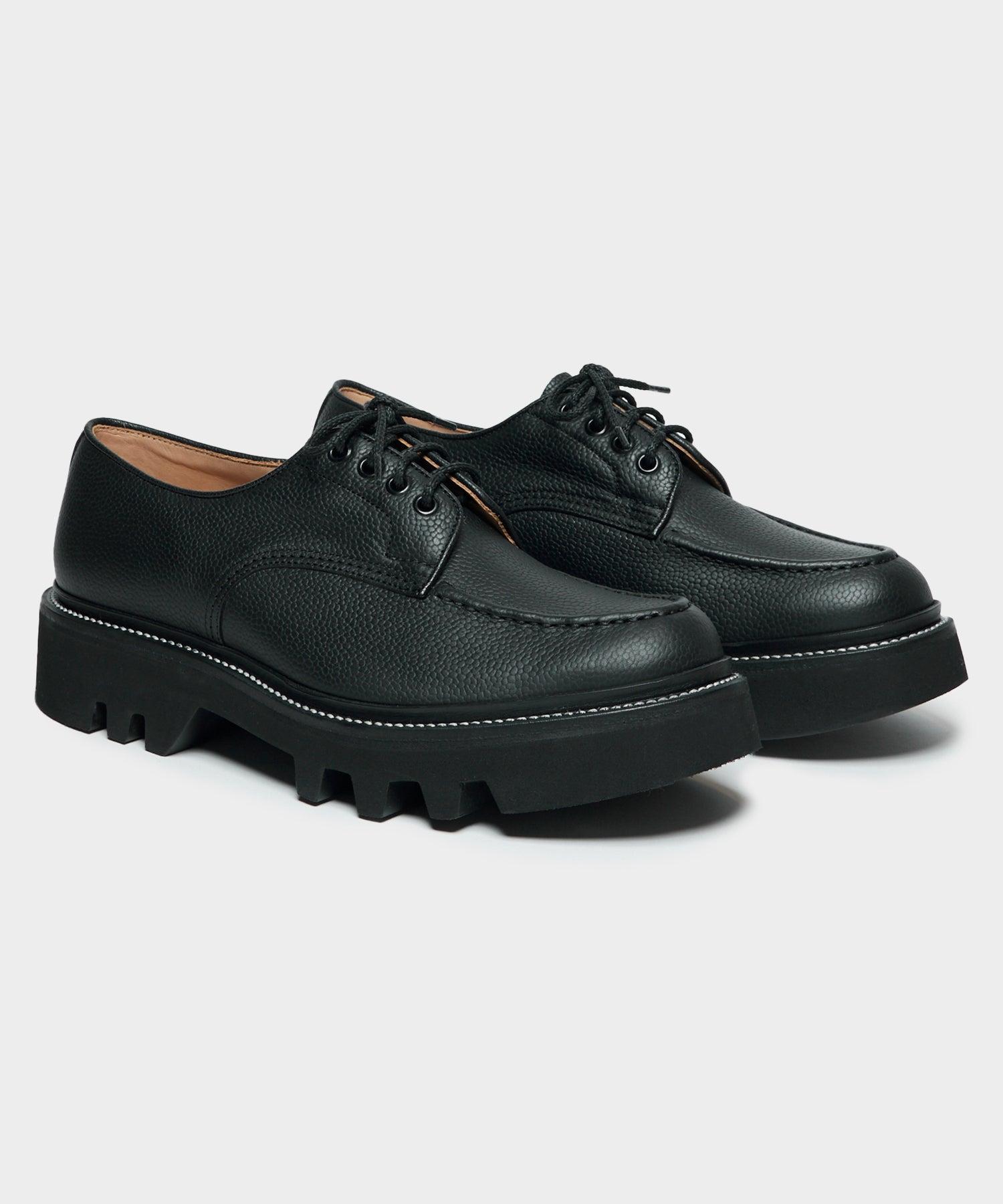 Todd Snyder x Tricker's Heath Derby Shoes in Black Scotch Grain Leather Product Image
