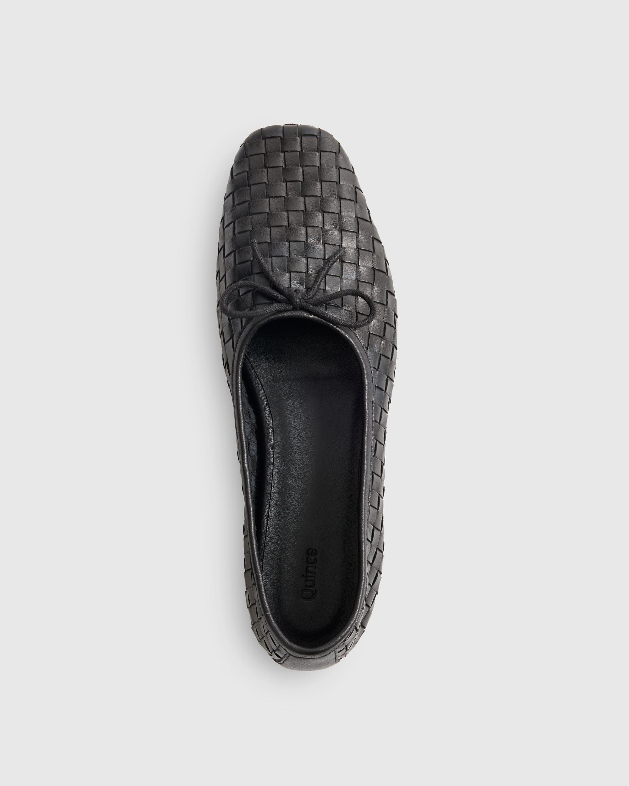 Quince | Women's Italian Leather Handwoven Square Toe Ballet Flat Product Image