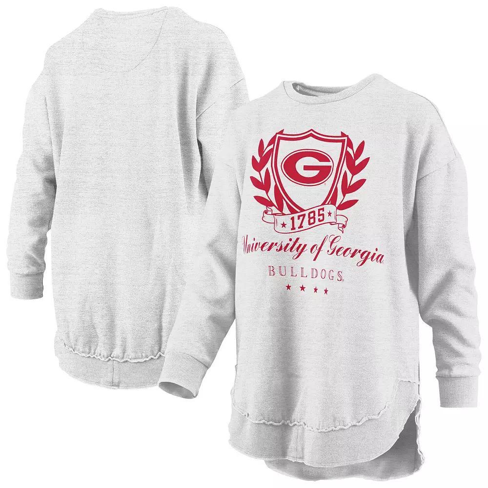 Women's Pressbox Heather Gray Georgia Bulldogs Field Day Melange Poncho Pullover Sweatshirt, Size: XL, Grey Product Image