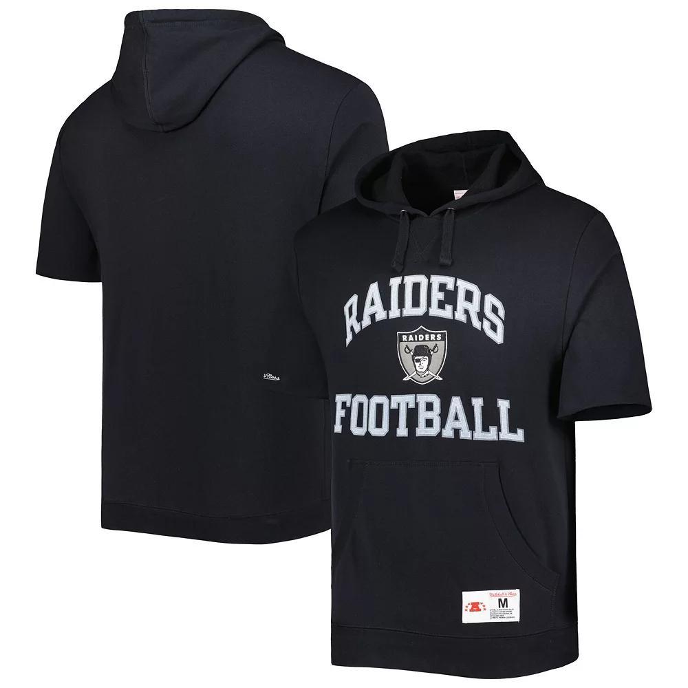 Men's Mitchell & Ness Black Las Vegas Raiders Washed Short Sleeve Pullover Hoodie, Size: Small, Lvr Black Product Image