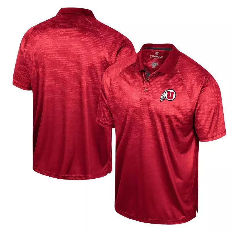 Men's Colosseum Red Utah Utes Honeycomb Raglan Polo, Size: Large, Ute Red Product Image