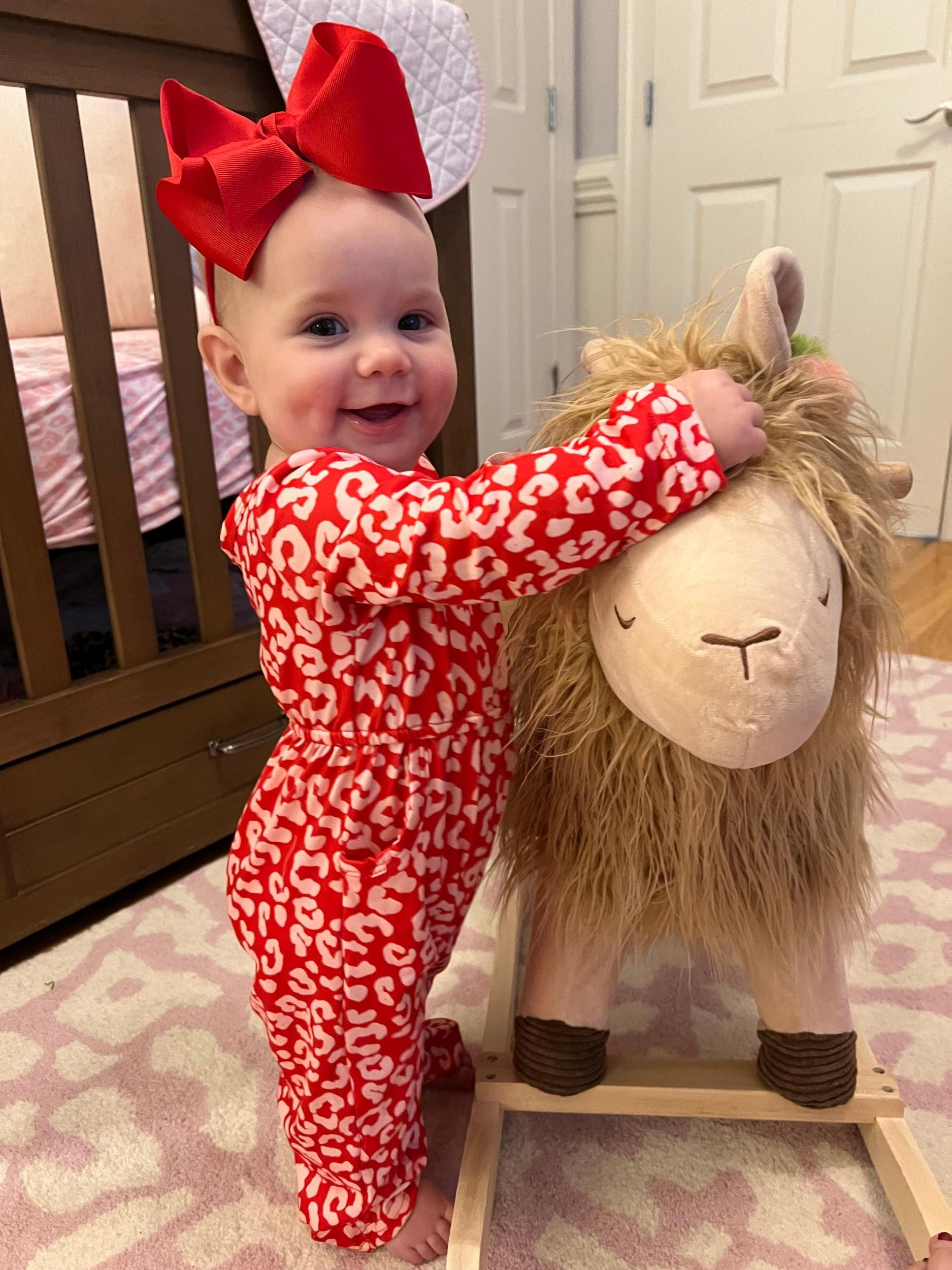 Red Leopard Long Sleeve Pocket Jumpsuit Product Image