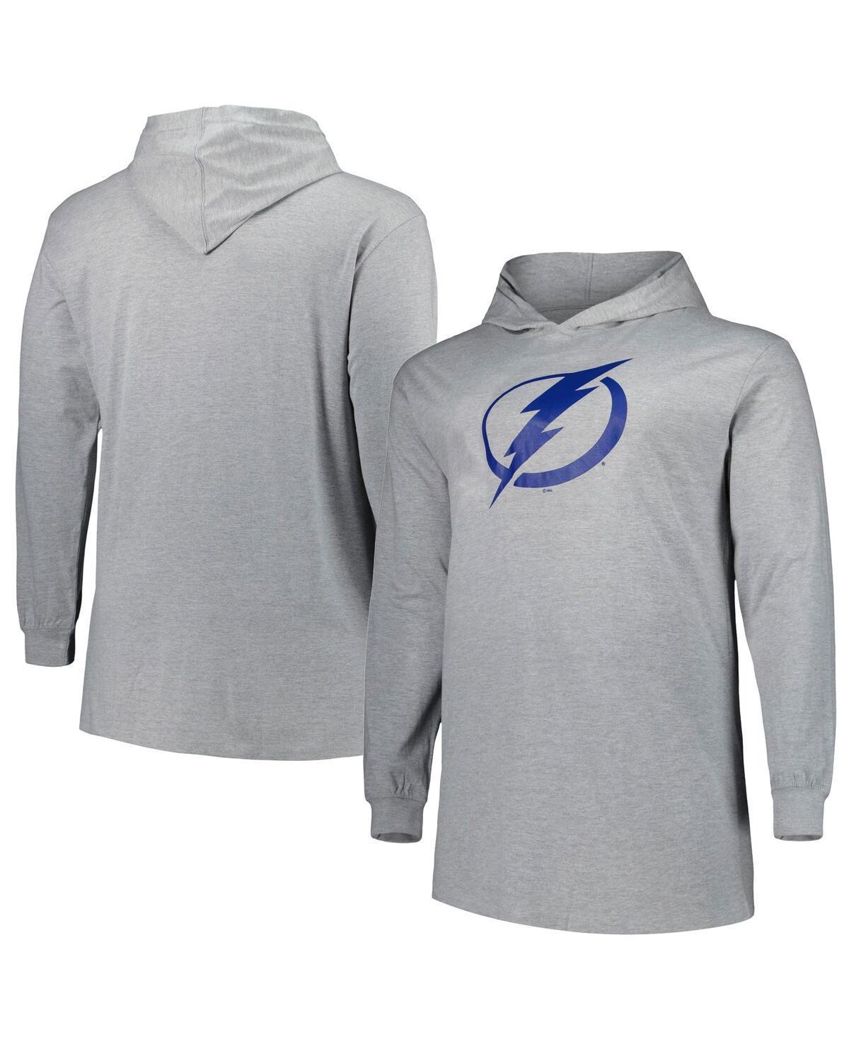 Men's Heather Gray Tampa Bay Lightning Big & Tall Pullover Hoodie, Size: 6XB, Lgh Grey Product Image