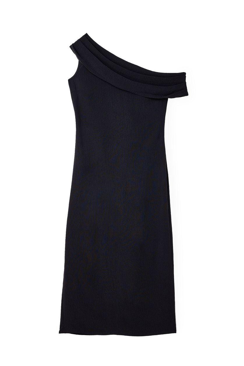 One Shoulder Draped Midi Dress Product Image