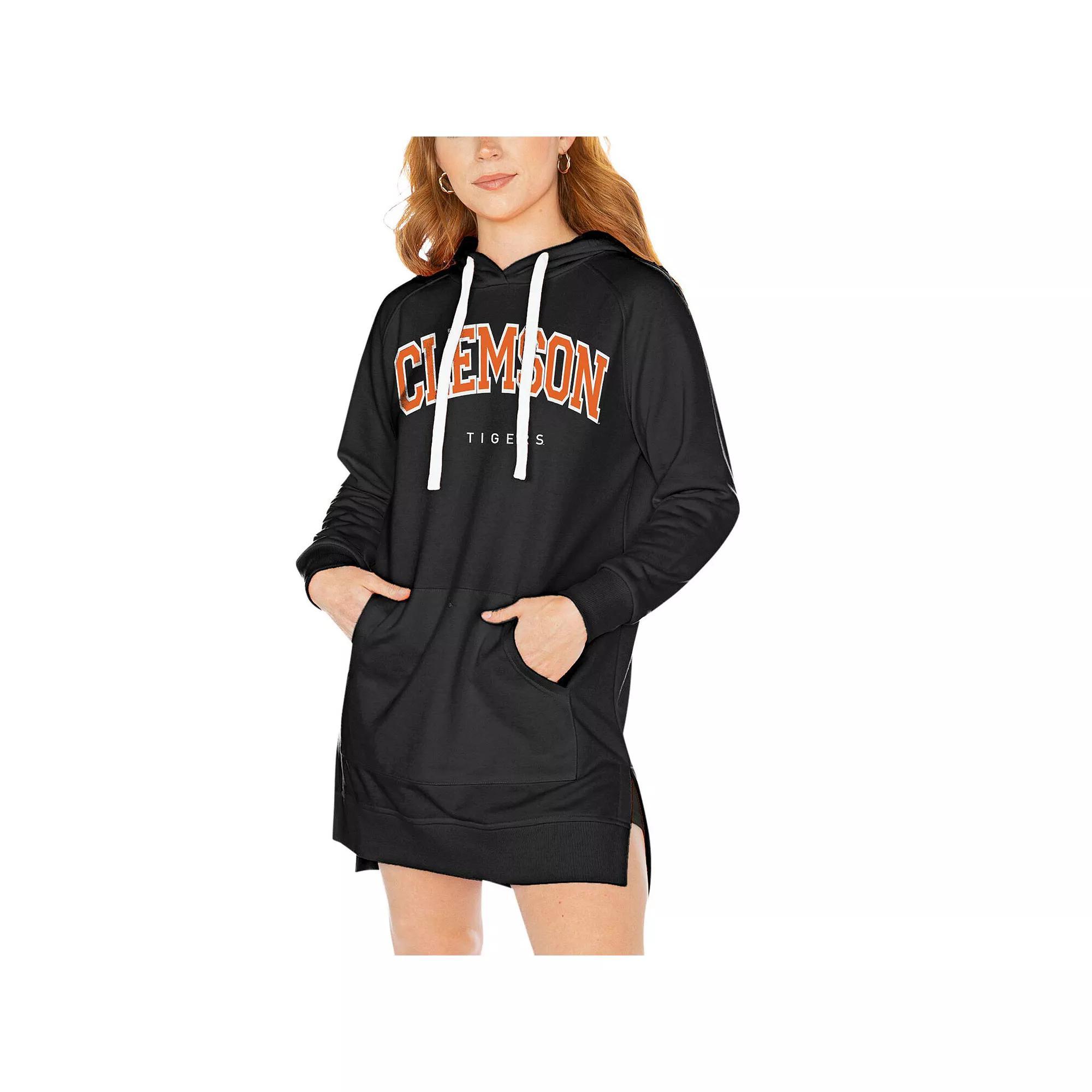 Women's Gameday Couture Black Clemson Tigers Take a Knee Raglan Hooded Sweatshirt Dress, Size: 2XL Product Image