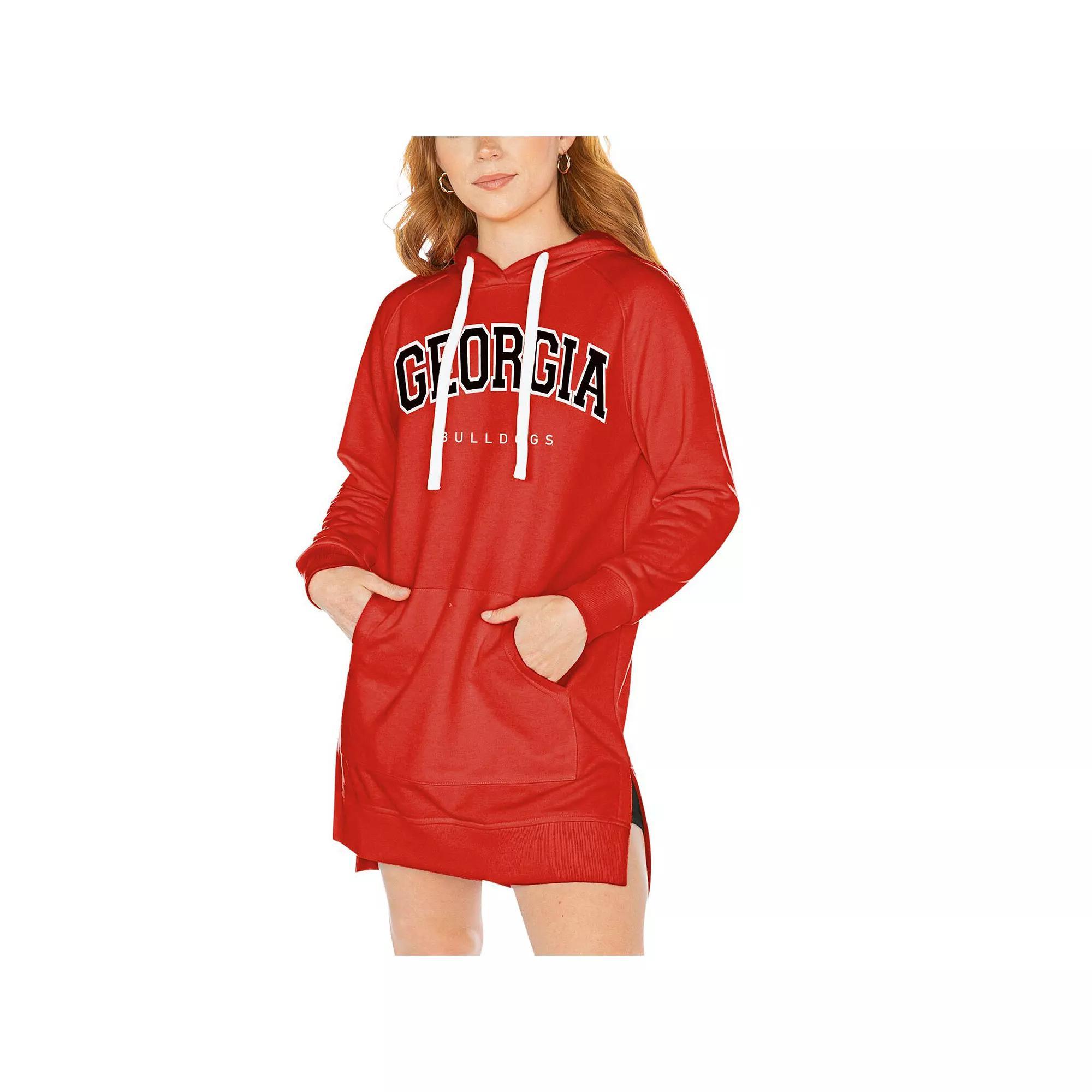 Women's Gameday Couture Red Georgia Bulldogs Take a Knee Raglan Hooded Sweatshirt Dress, Size: XS Product Image