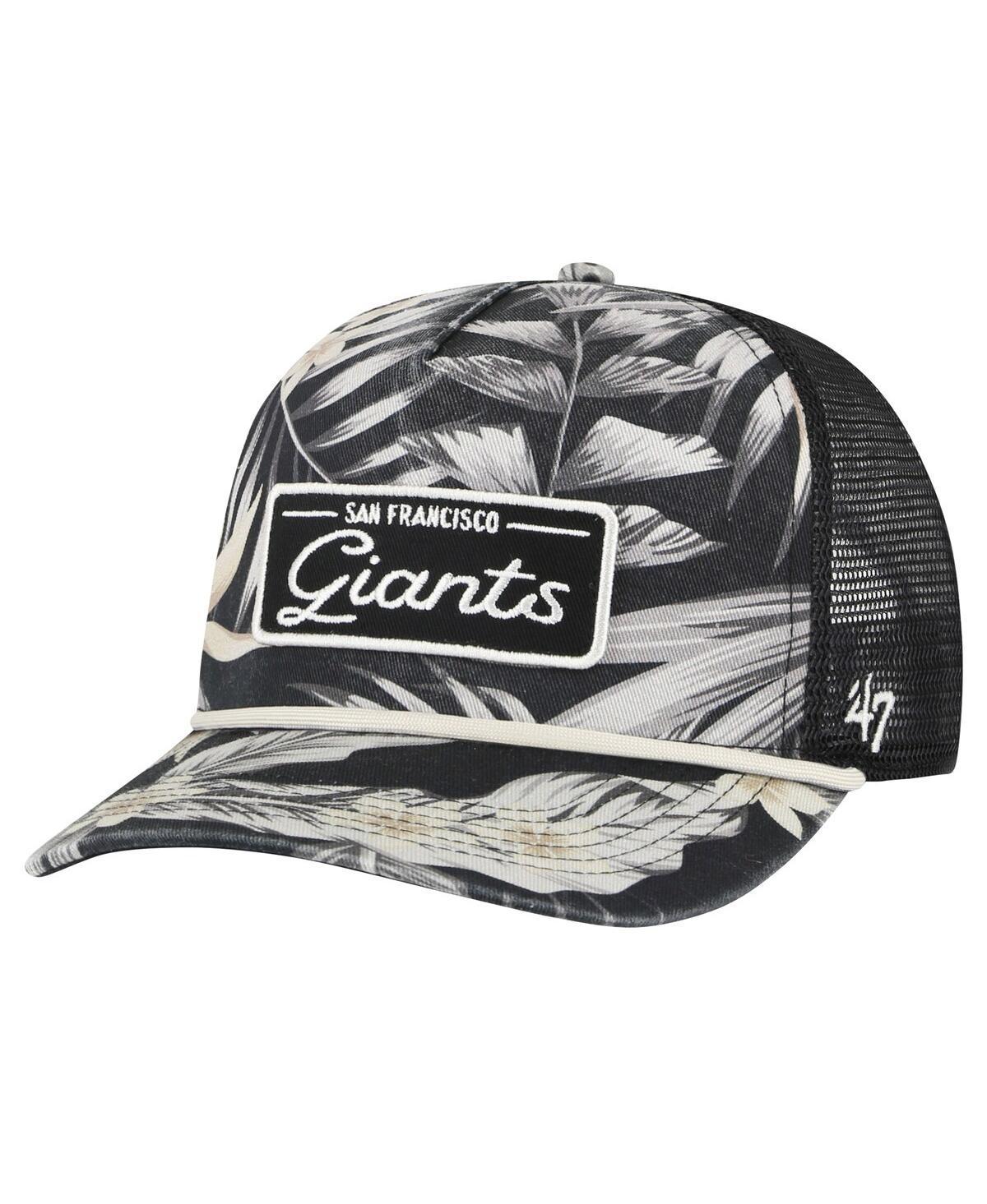 Men's '47 Black San Francisco Giants Tropicalia Trucker Hitch Adjustable Hat Product Image
