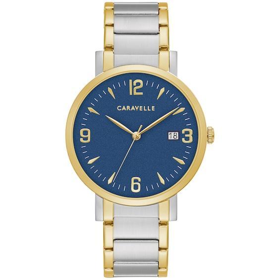 Caravelle by Bulova Men's Two-Tone Stainless Steel Watch with Blue Dial - 45A149, Size: Large, Two Tone Product Image