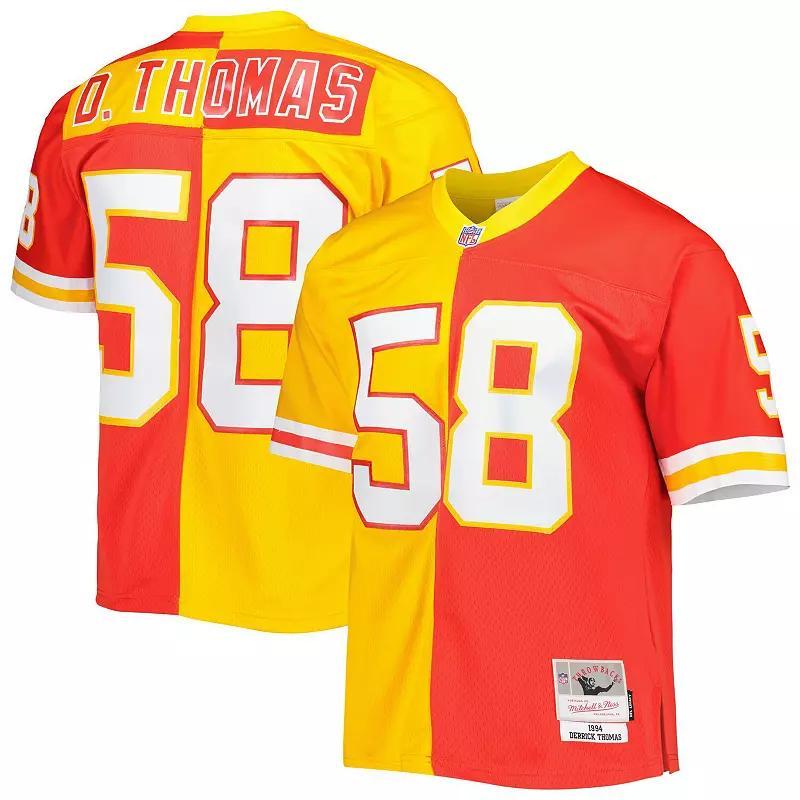 Men's Mitchell & Ness Derrick Thomas Red/Gold Kansas City Chiefs 1994 Split Legacy Replica Jersey, Size: Medium Product Image