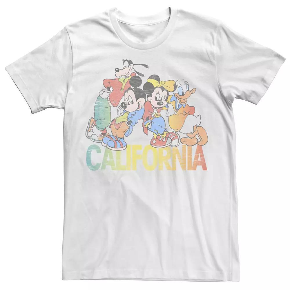 Disney's Mickey & Friends Men's California Group Shot Tee, Size: XL, White Product Image